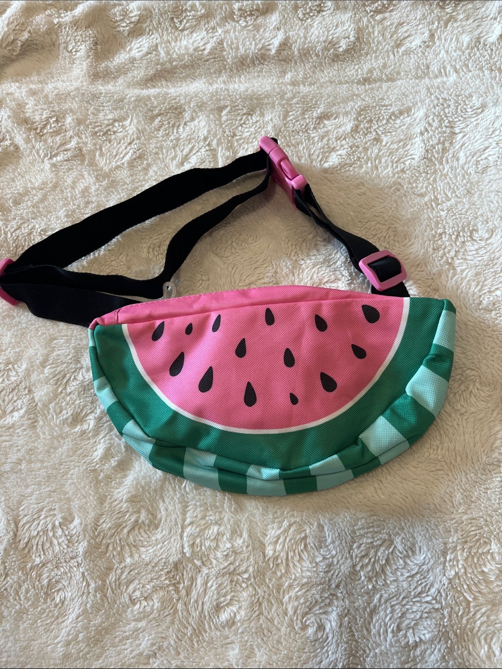 Kids Watermelon Print Pink & Green Waist Bag
